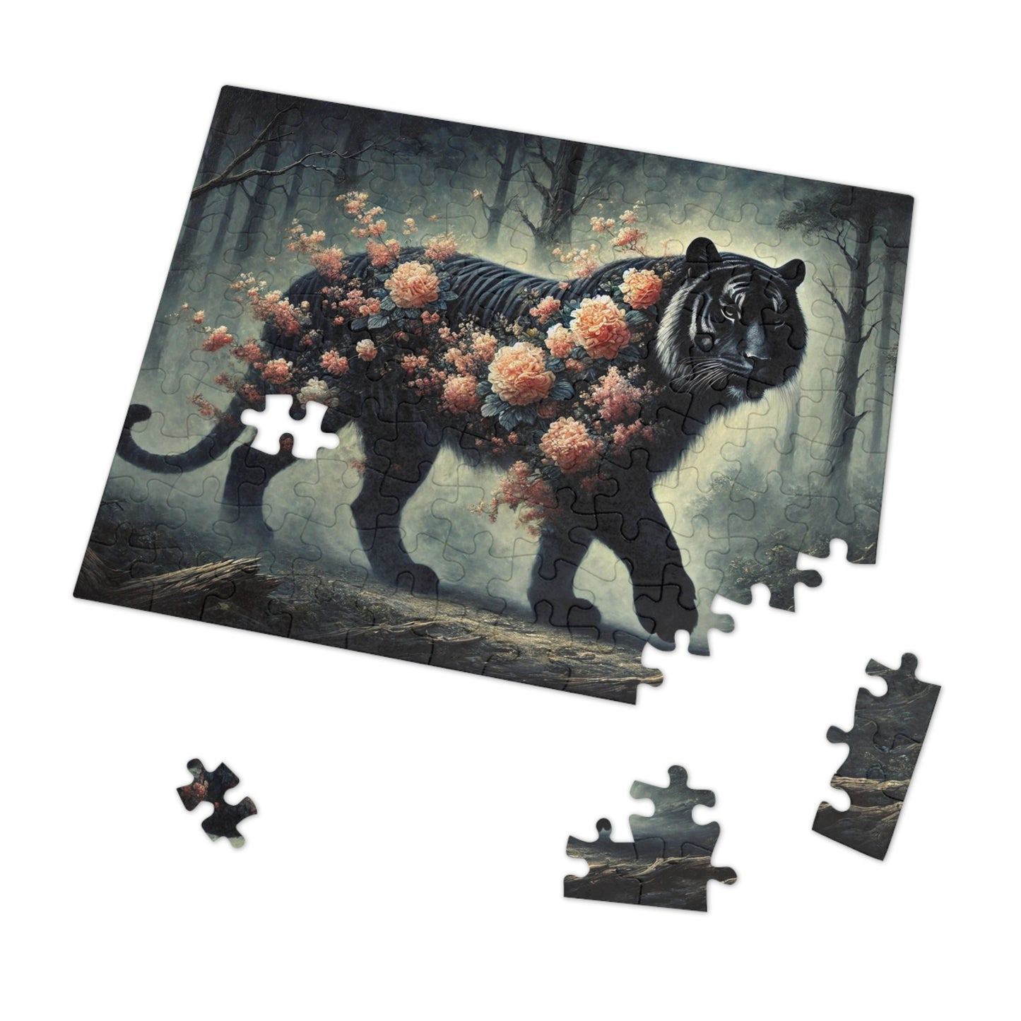 The Floral Tiger: Blossoms in the Shadows