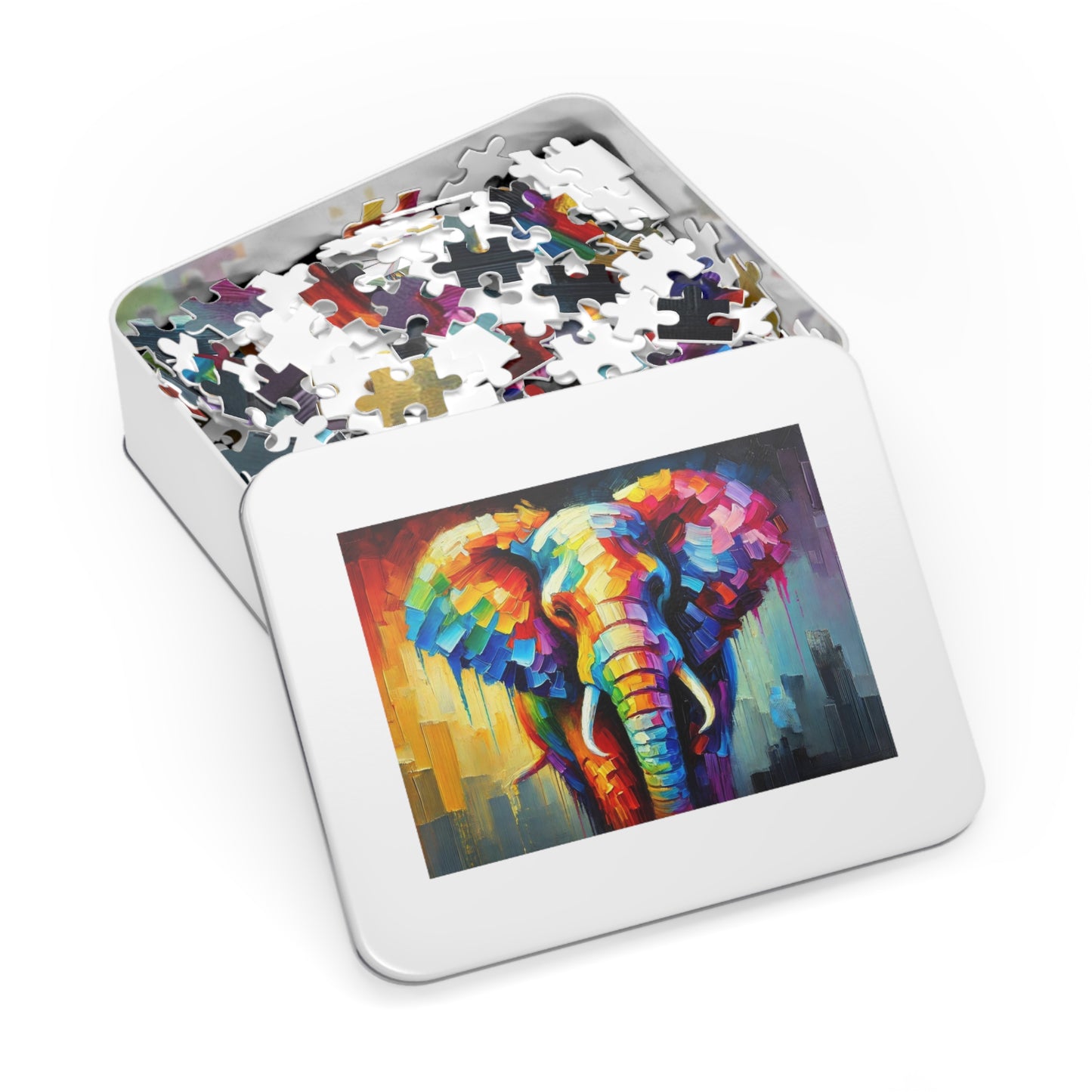 Rainbow Elephant: A Palette Knife Portrait