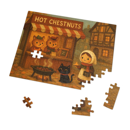 Little Black Cat Journeys: Chestnuts on the Square