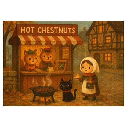 Little Black Cat Journeys: Chestnuts on the Square