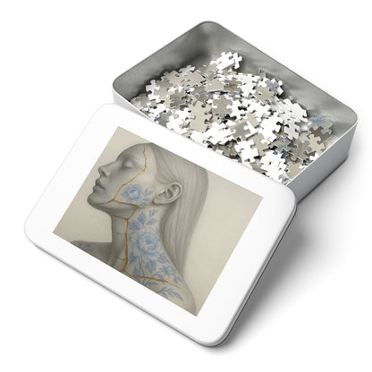 Porcelain Reverie: Kintsugi Peony Profile