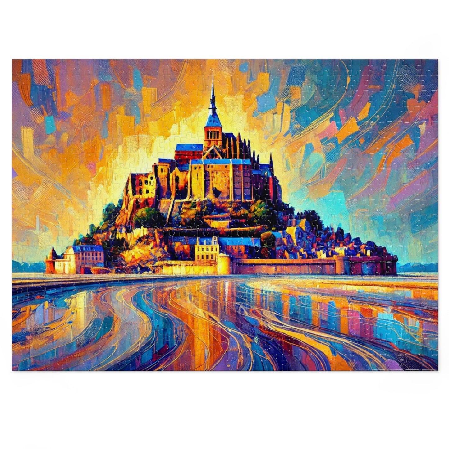 Golden Reflections: The Majesty of Mont Saint-Michel