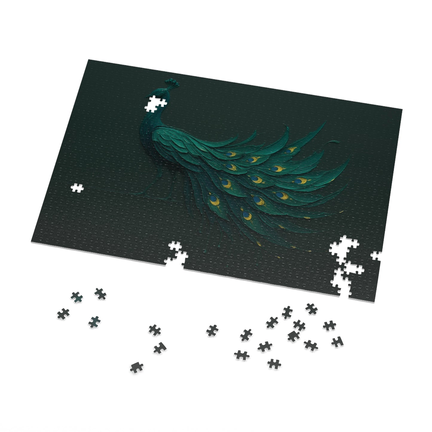 Peacock in Motion — Emerald Drip