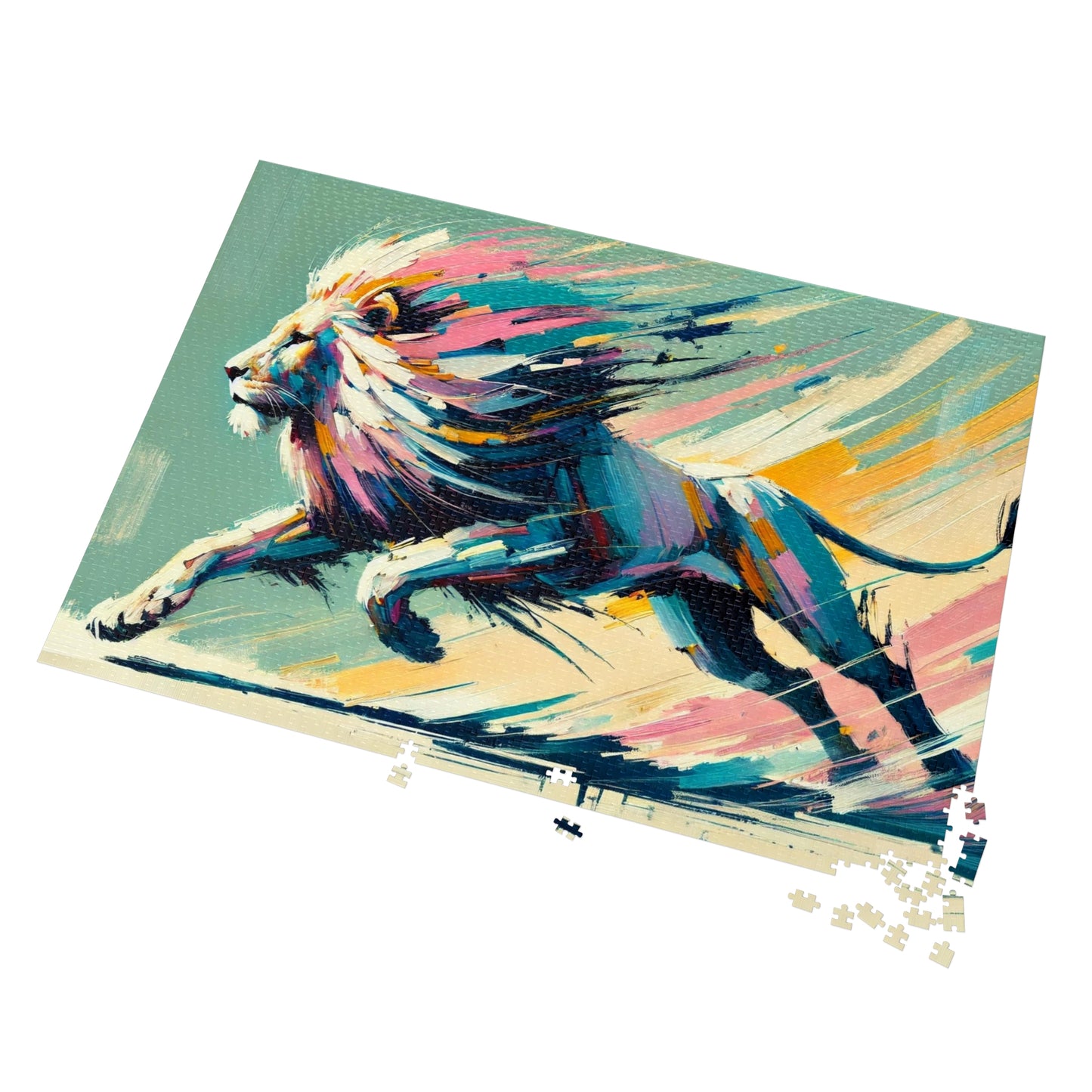 Majestic Momentum: The Racing Lion