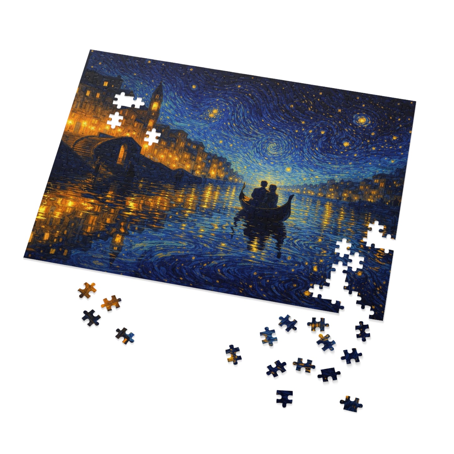 Star-Swirled Gondola: Night on the Golden Canal