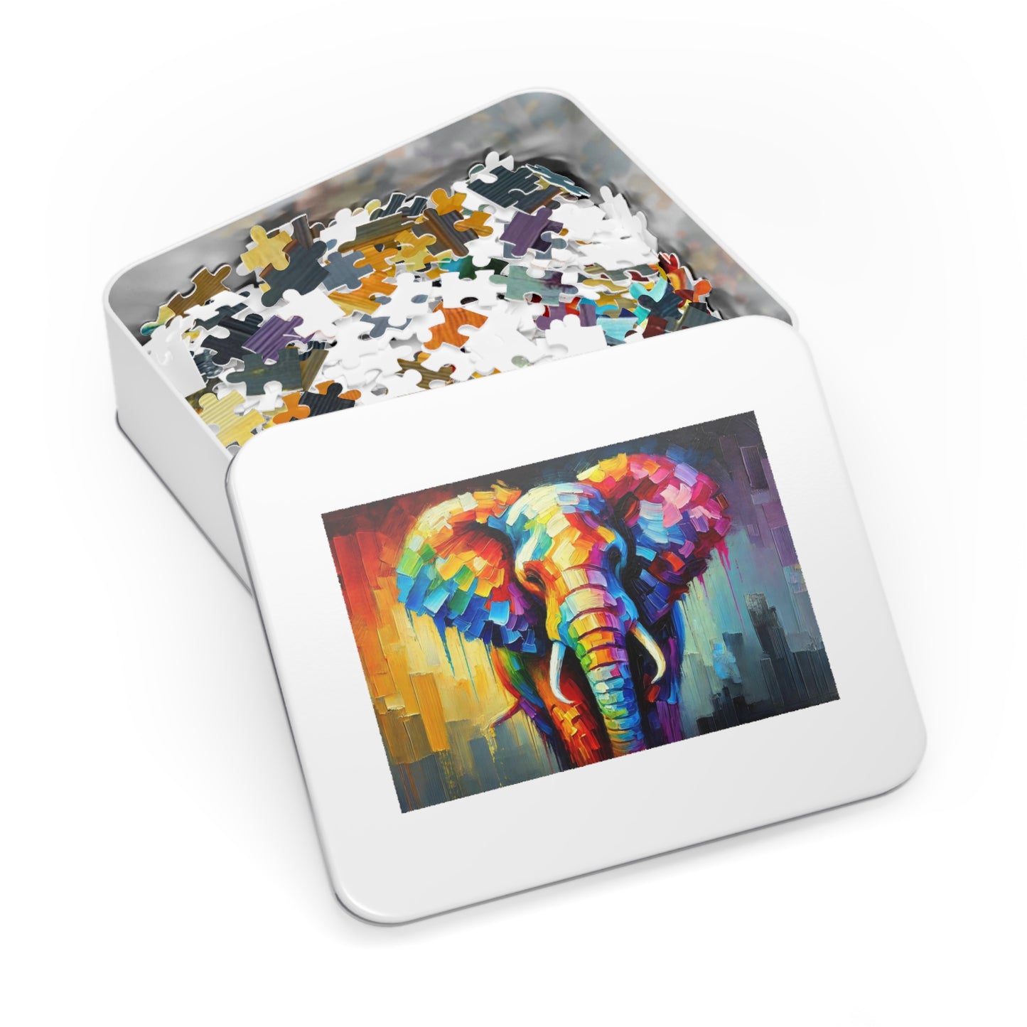 Rainbow Elephant: A Palette Knife Portrait