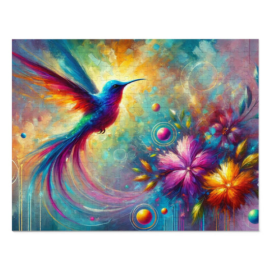 The Radiance of Life: Hummingbird and Flowers