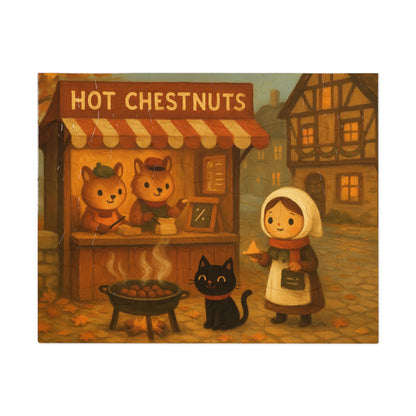 Little Black Cat Journeys: Chestnuts on the Square