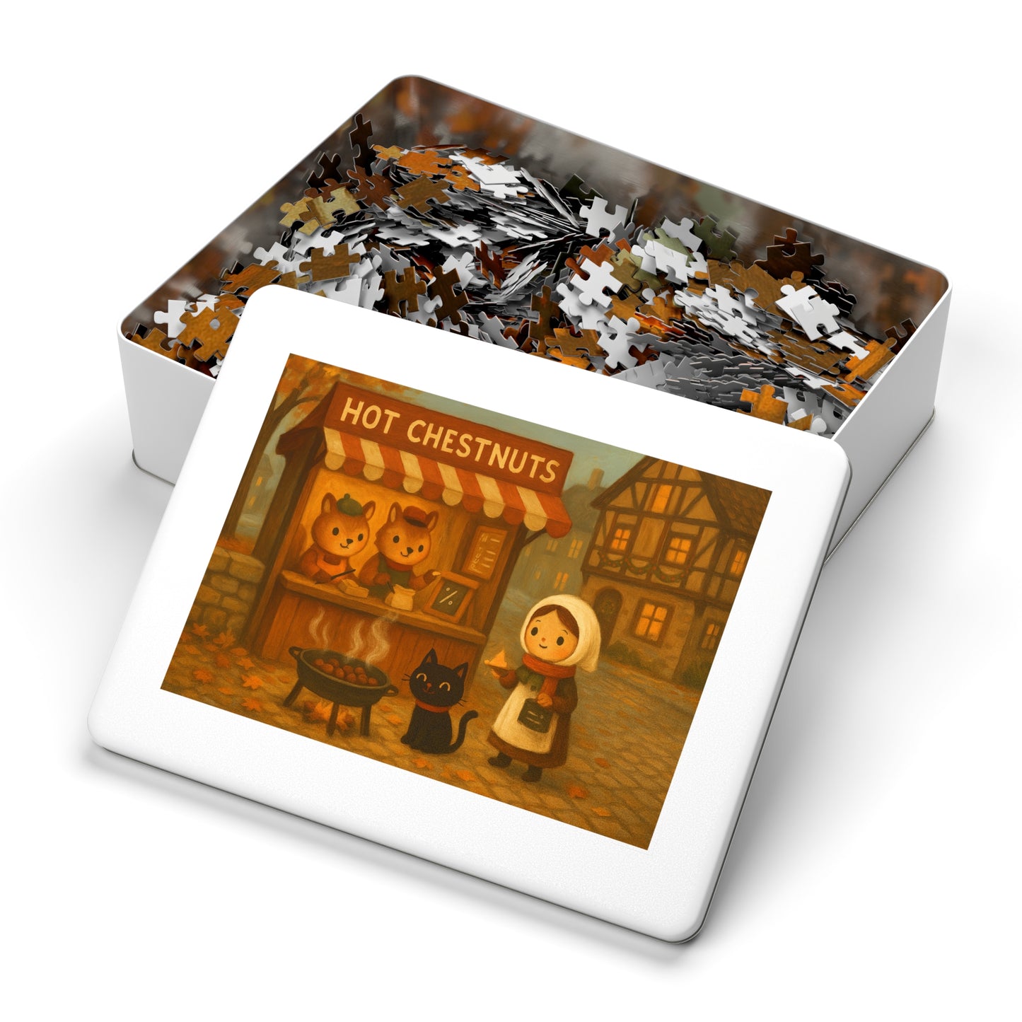 Little Black Cat Journeys: Chestnuts on the Square