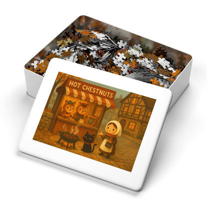 Little Black Cat Journeys: Chestnuts on the Square