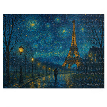 Starry Night Over the Eiffel Tower: A Parisian Dream