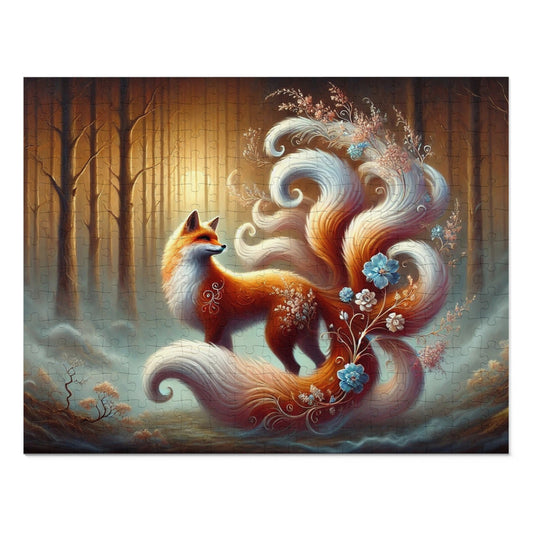 Celestial Bloom: The Nine-Tailed Fox in a Forest of Light