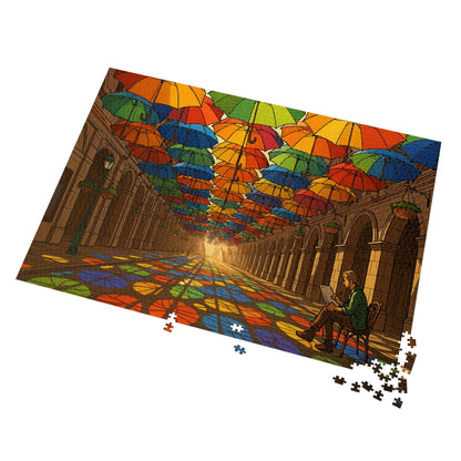 Umbrella Canopy Arcade: A Kaleidoscope of Light and Color