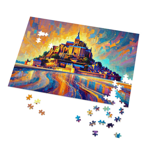 Golden Reflections: The Majesty of Mont Saint-Michel