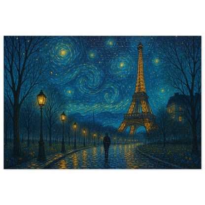 Starry Night Over the Eiffel Tower: A Parisian Dream