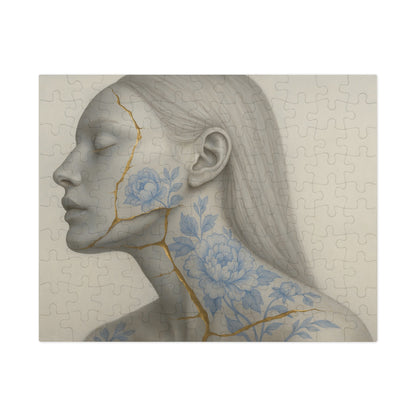 Porcelain Reverie: Kintsugi Peony Profile