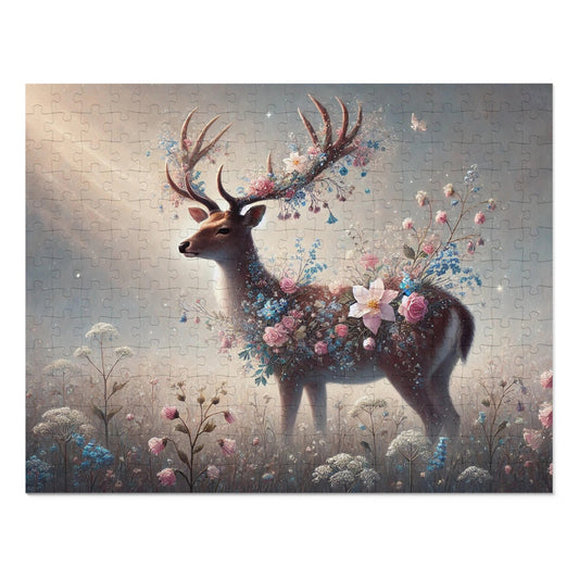 Mystical Deer: A Floral Dream in the Woods