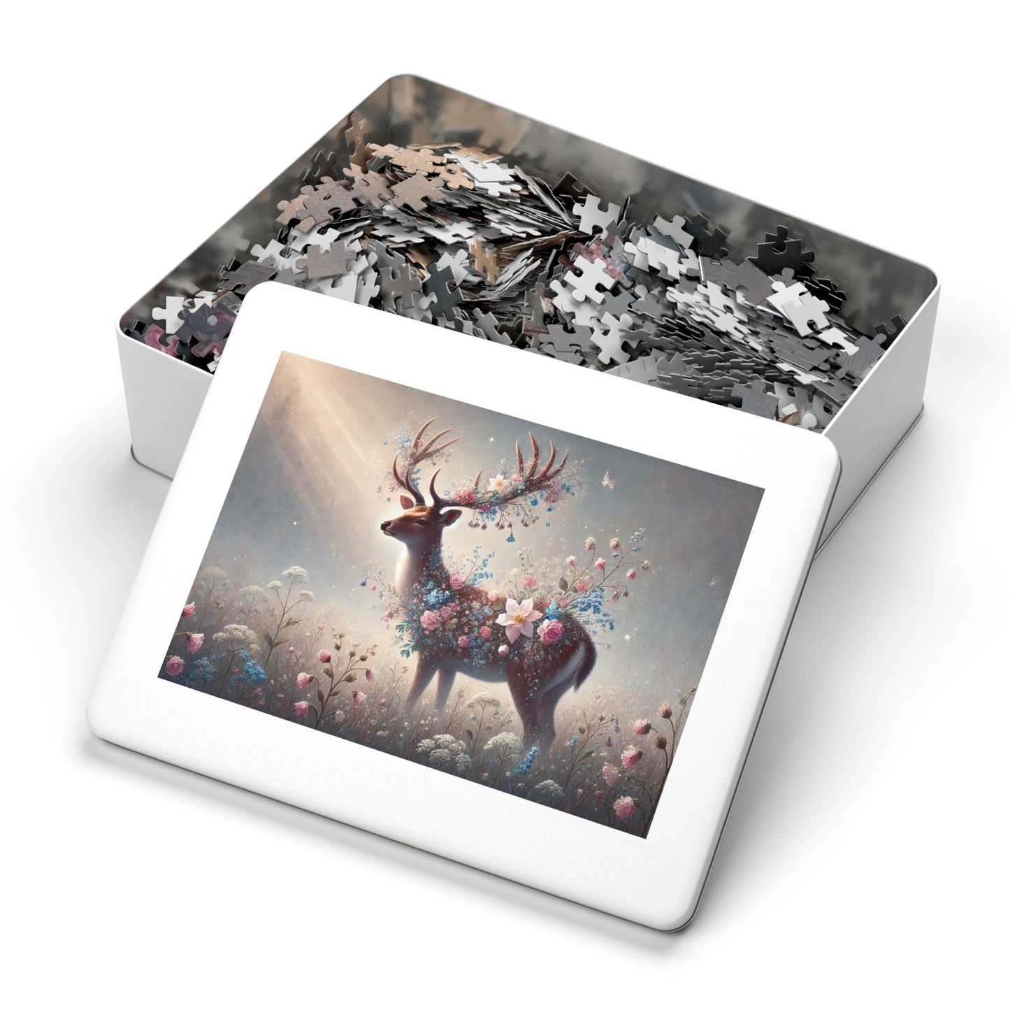 Mystical Deer: A Floral Dream in the Woods