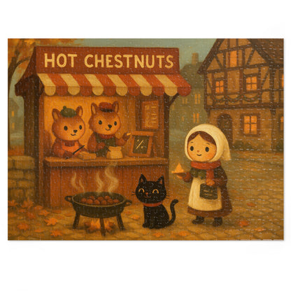 Little Black Cat Journeys: Chestnuts on the Square