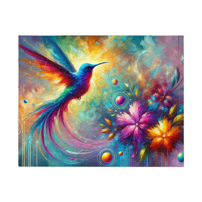 The Radiance of Life: Hummingbird and Flowers