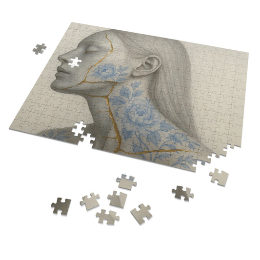 Porcelain Reverie: Kintsugi Peony Profile