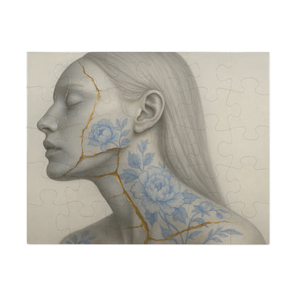 Porcelain Reverie: Kintsugi Peony Profile