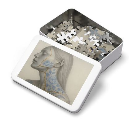 Porcelain Reverie: Kintsugi Peony Profile