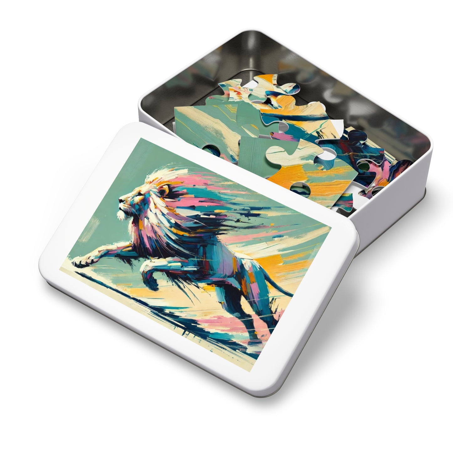 Majestic Momentum: The Racing Lion