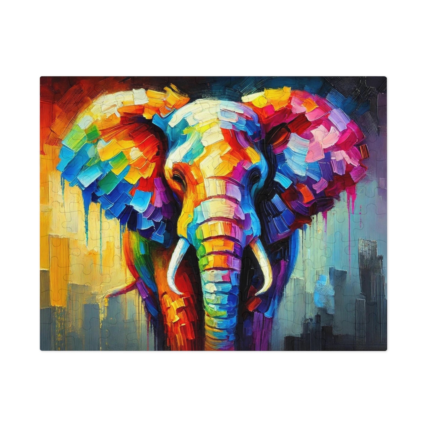 Rainbow Elephant: A Palette Knife Portrait