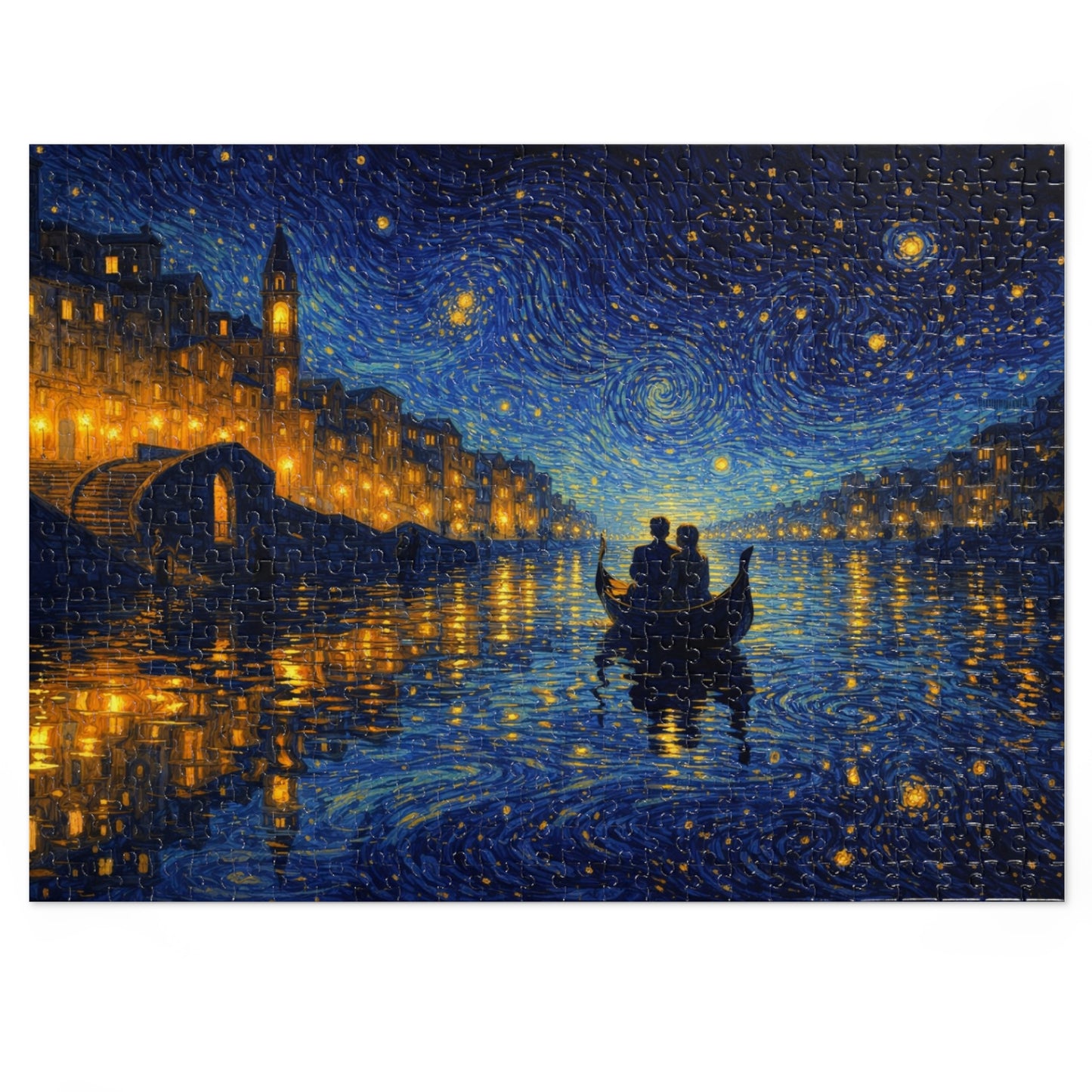Star-Swirled Gondola: Night on the Golden Canal