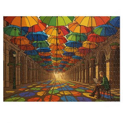 Umbrella Canopy Arcade: A Kaleidoscope of Light and Color
