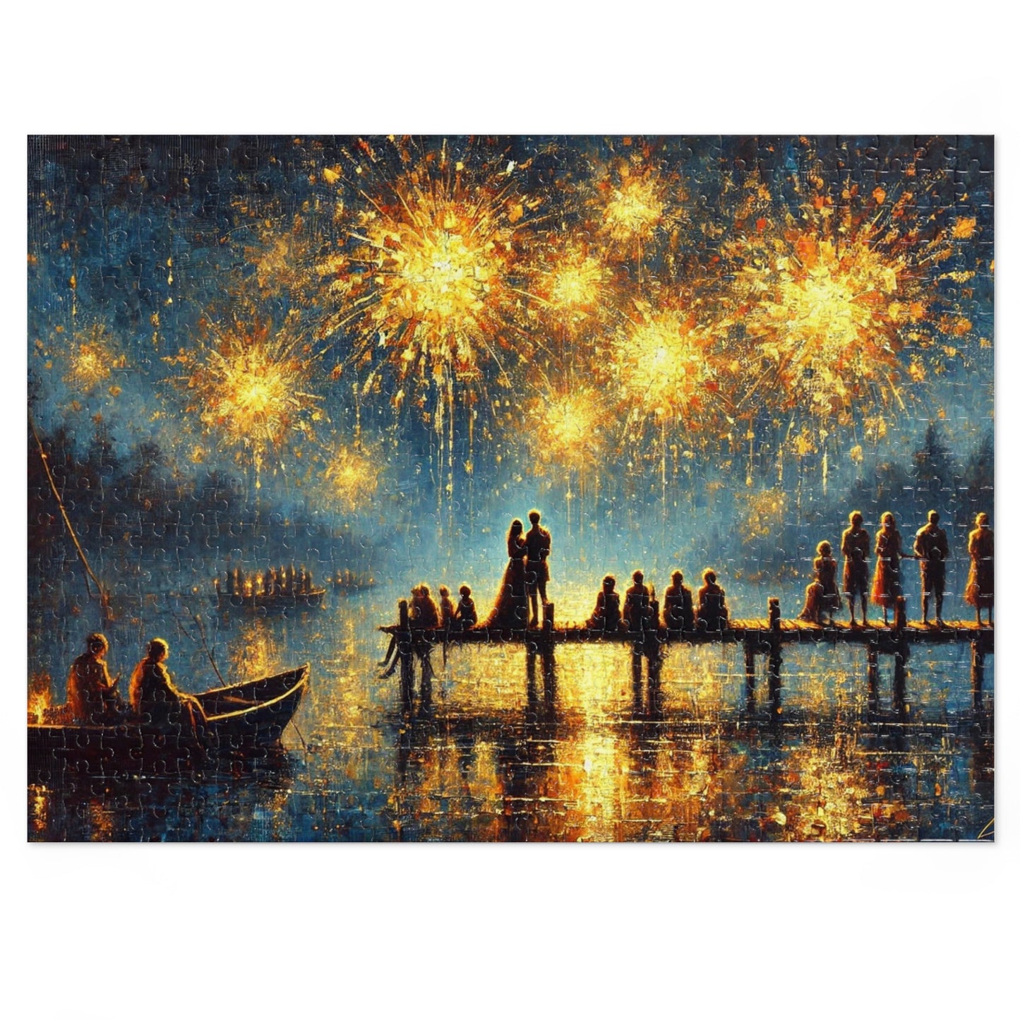 Silent Fireworks: A Nocturne by the Lake