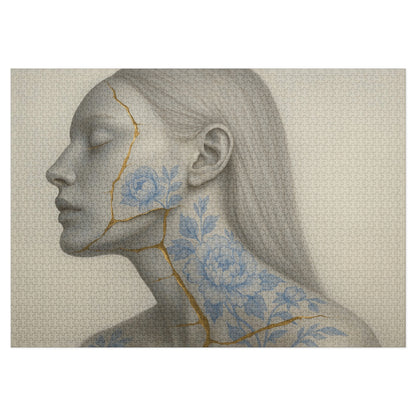 Porcelain Reverie: Kintsugi Peony Profile