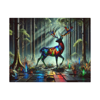 The Luminous Guardian: The Stained Glass Stag in the Silent Forest