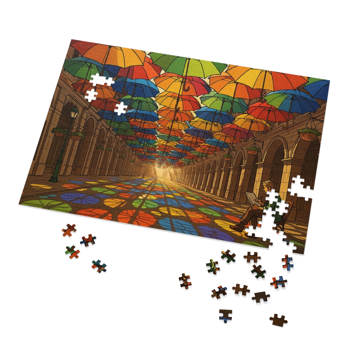 Umbrella Canopy Arcade: A Kaleidoscope of Light and Color