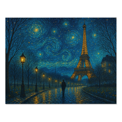 Starry Night Over the Eiffel Tower: A Parisian Dream