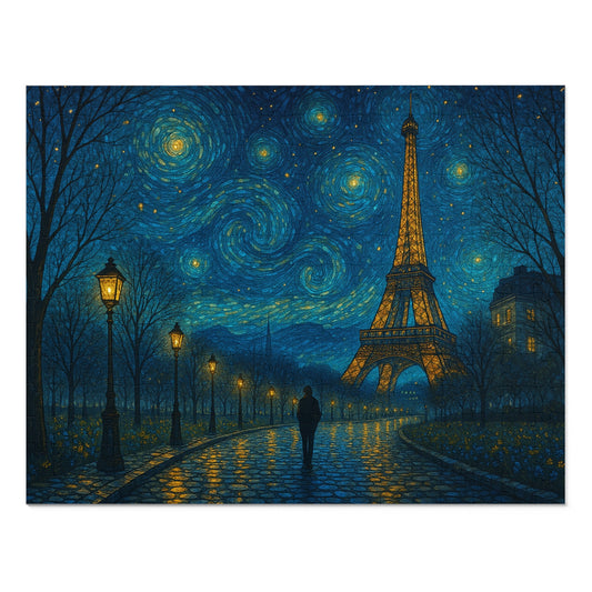 Starry Night Over the Eiffel Tower: A Parisian Dream