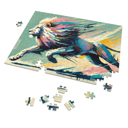 Majestic Momentum: The Racing Lion