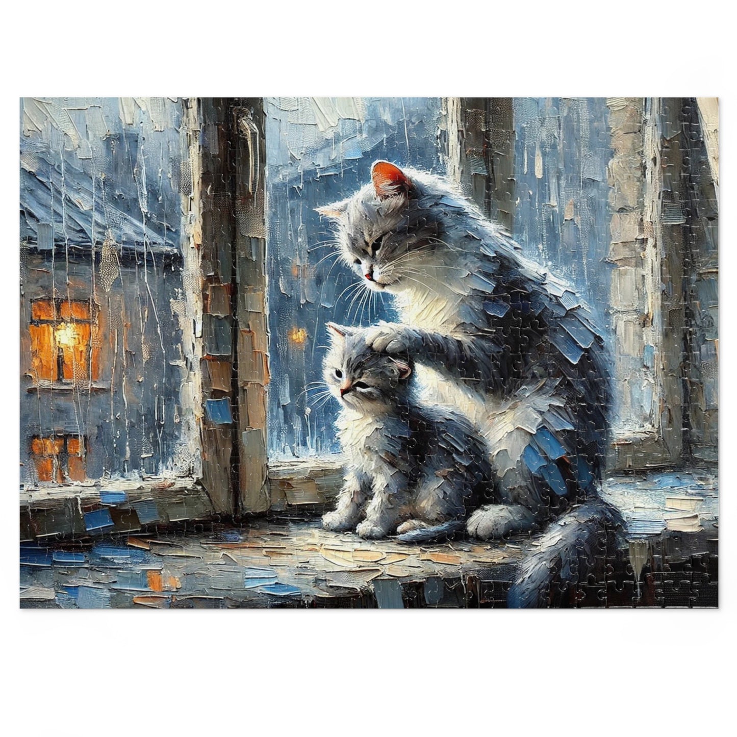 Rain Window Cat Duet