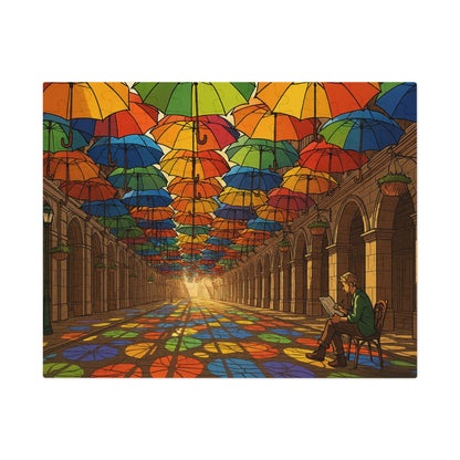 Umbrella Canopy Arcade: A Kaleidoscope of Light and Color