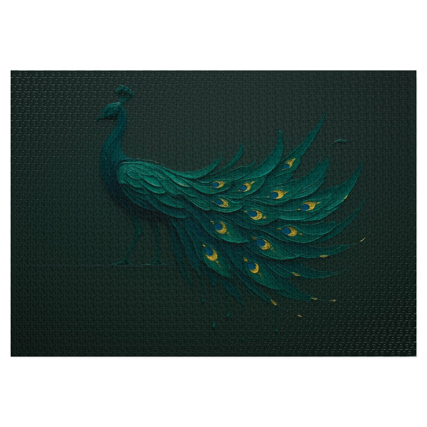 Peacock in Motion — Emerald Drip