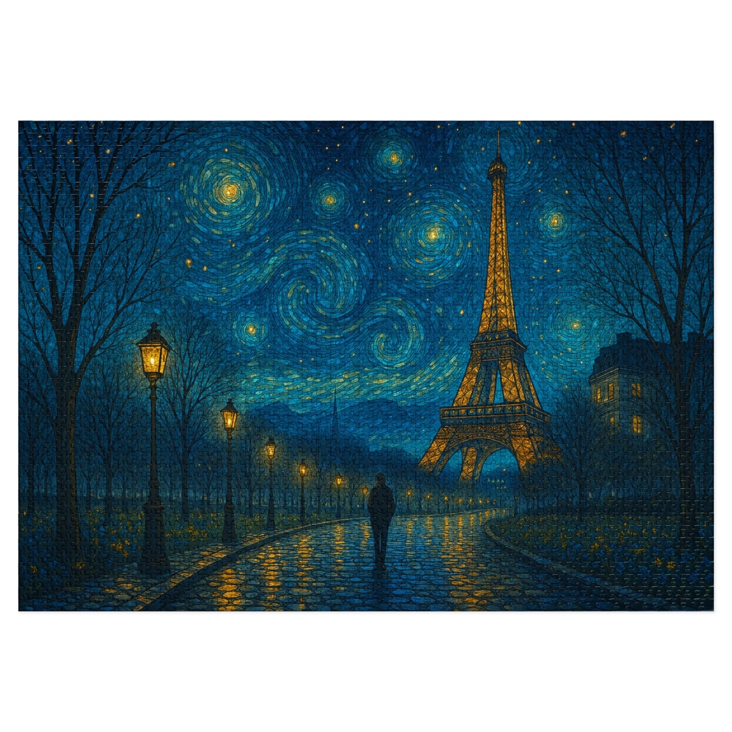Starry Night Over the Eiffel Tower: A Parisian Dream
