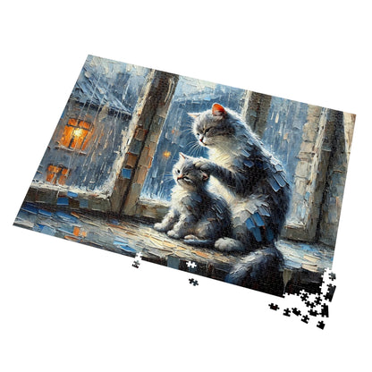 Rain Window Cat Duet