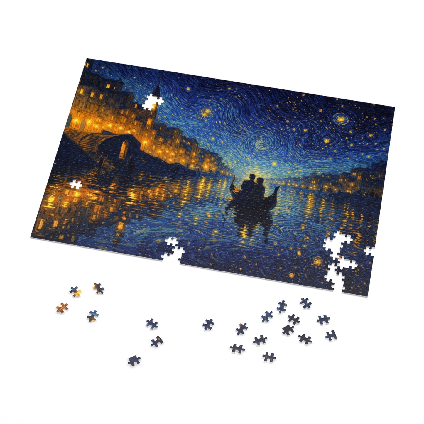 Star-Swirled Gondola: Night on the Golden Canal