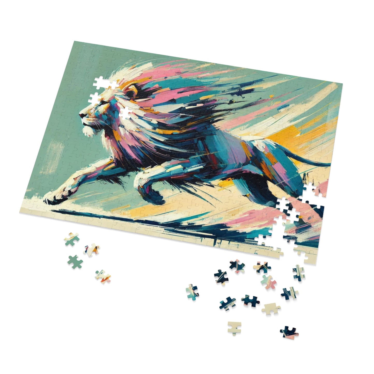 Majestic Momentum: The Racing Lion