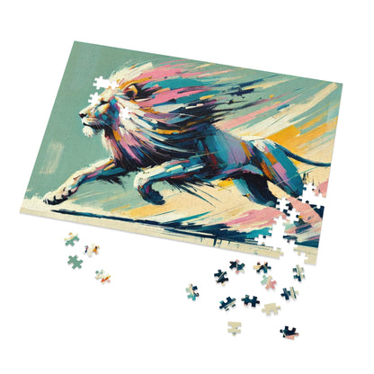 Majestic Momentum: The Racing Lion